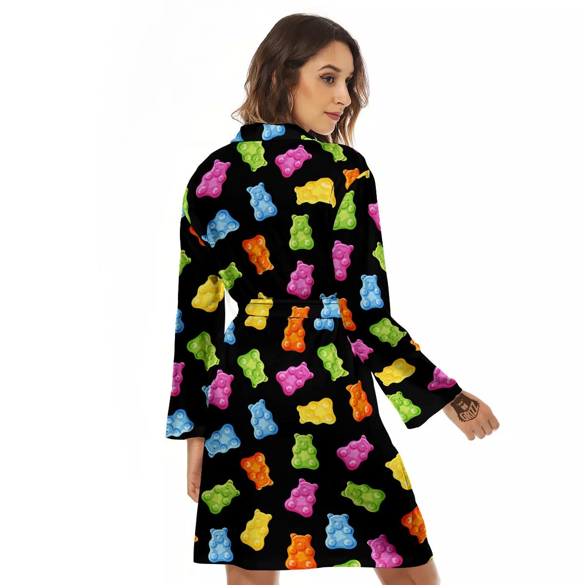Bear Sweet Gummy Print Pattern Women's Robe-grizzshop