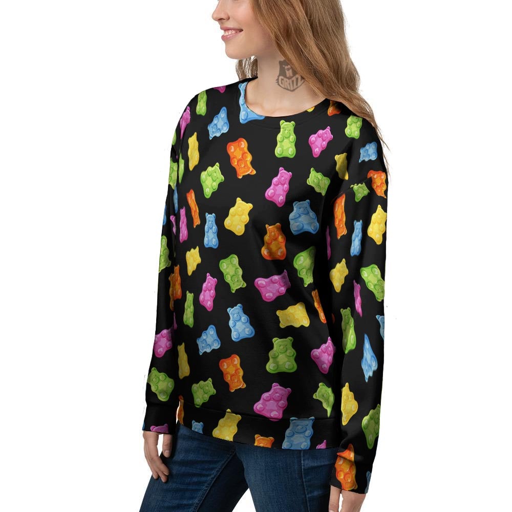 Bear Sweet Gummy Print Pattern Women's Sweatshirt-grizzshop