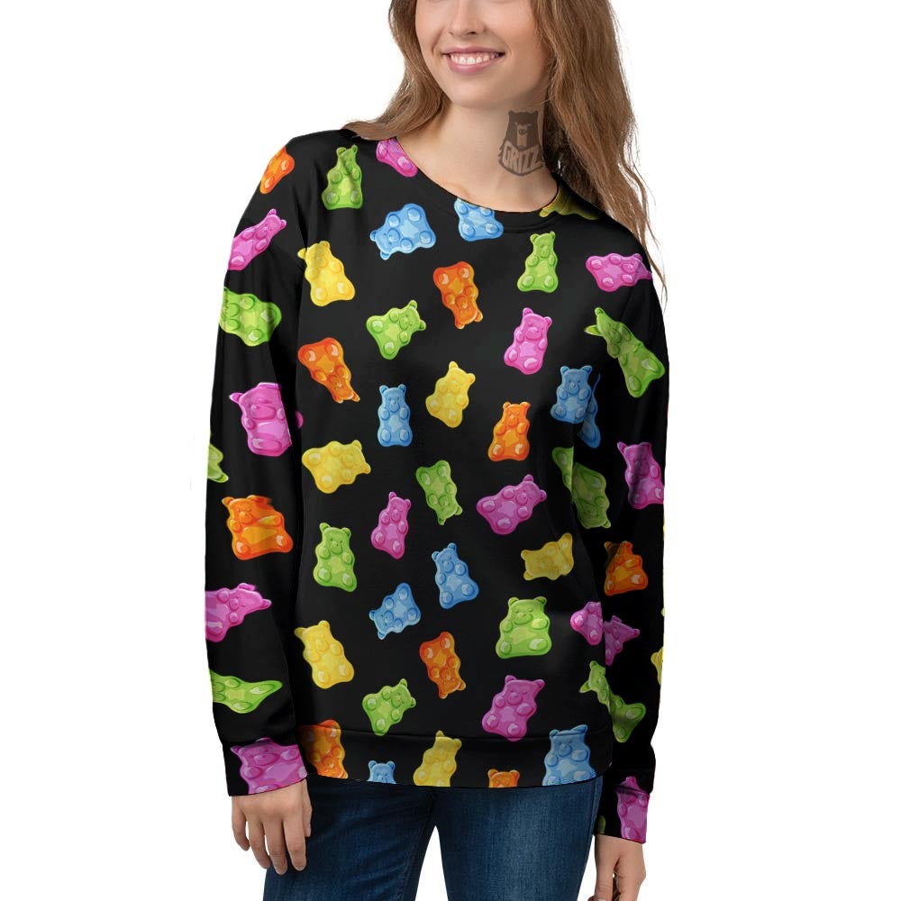 Bear Sweet Gummy Print Pattern Women's Sweatshirt-grizzshop