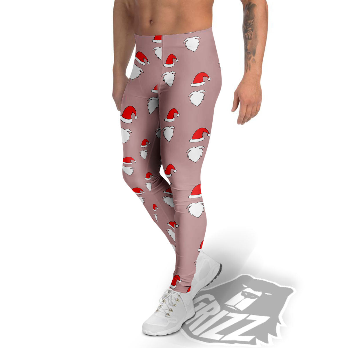 Beard Santa Claus Print Pattern Men's Leggings-grizzshop