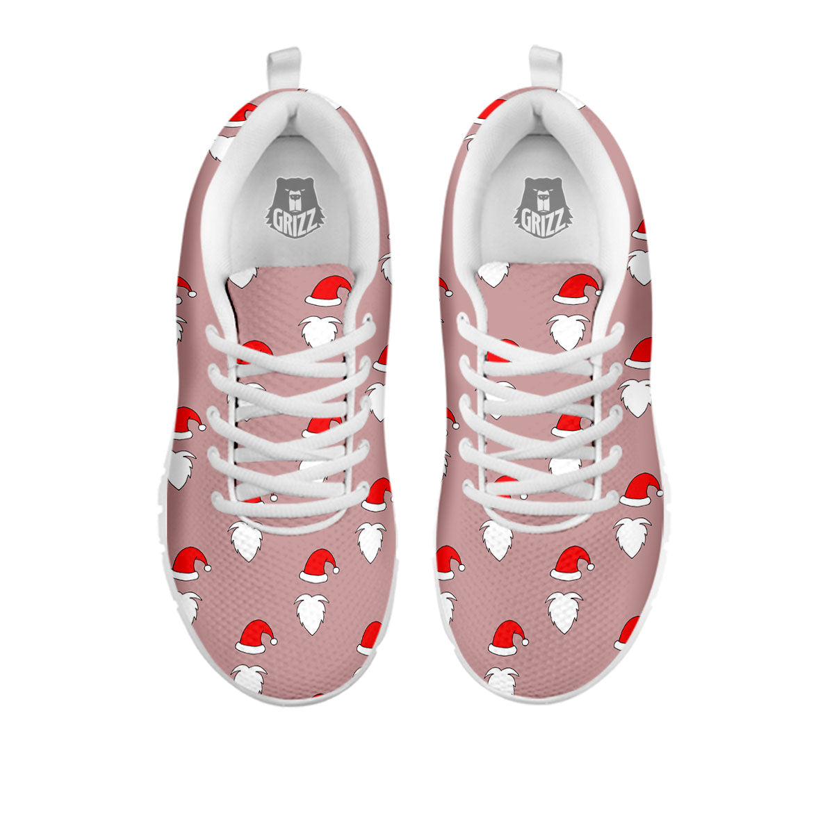 Beard Santa Claus Print Pattern White Sneaker-grizzshop