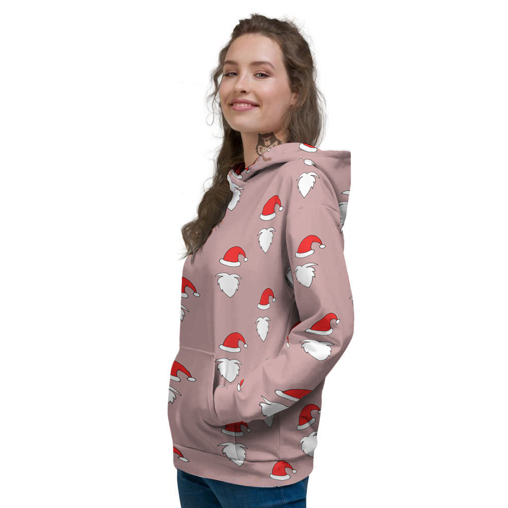 Beard Santa Claus Print Pattern Women's Hoodie-grizzshop