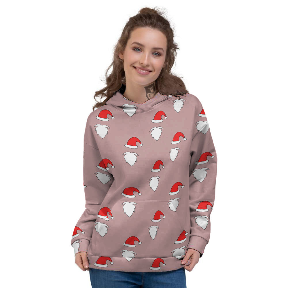 Beard Santa Claus Print Pattern Women's Hoodie-grizzshop