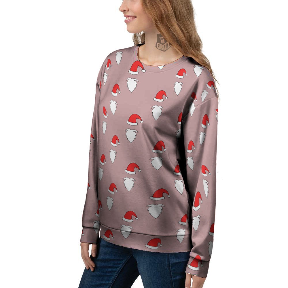 Beard Santa Claus Print Pattern Women's Sweatshirt-grizzshop
