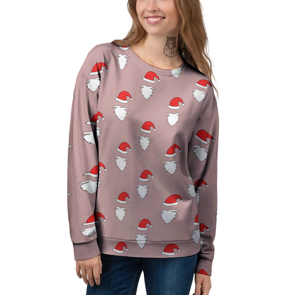 Beard Santa Claus Print Pattern Women's Sweatshirt-grizzshop