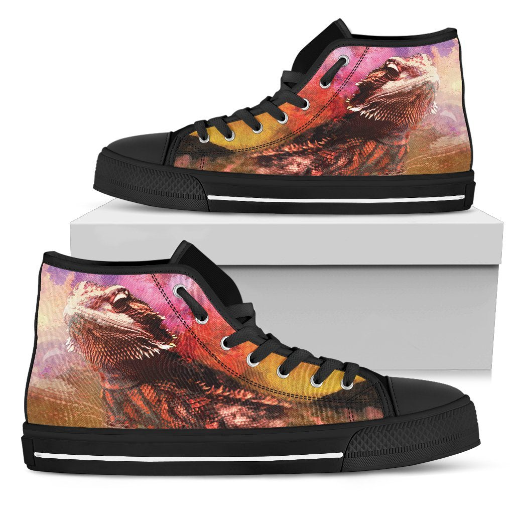 Bearded Dragon Women's Classic High Top Canvas Shoes-grizzshop
