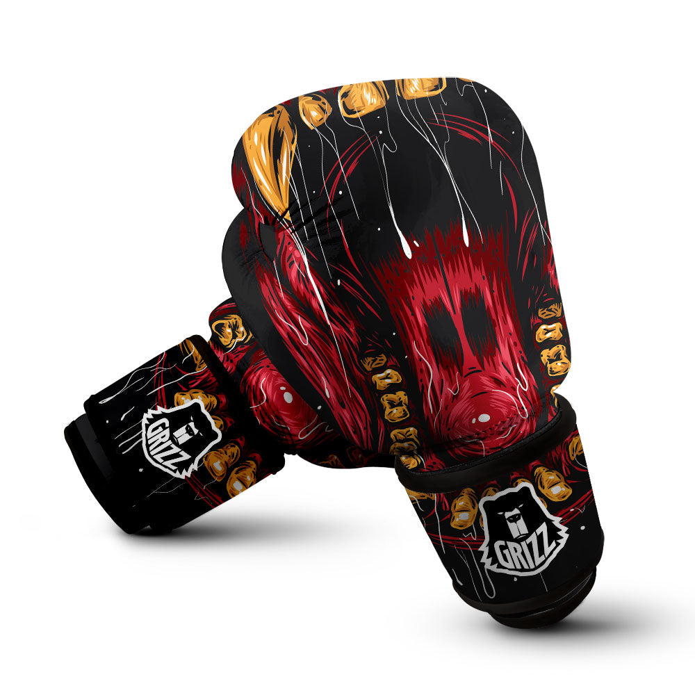 Beast Mouth Open Print Boxing Gloves-grizzshop