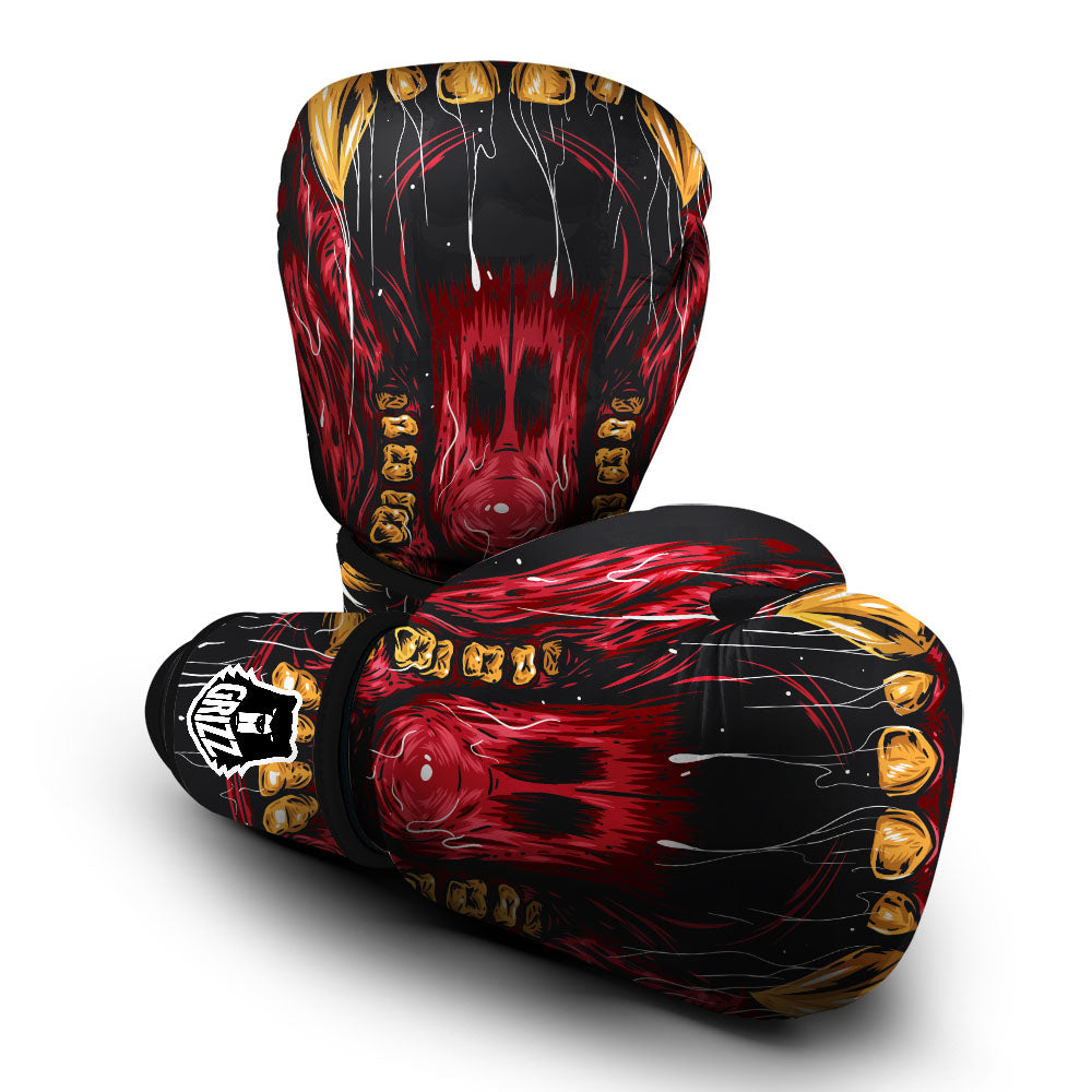 Beast Mouth Open Print Boxing Gloves-grizzshop