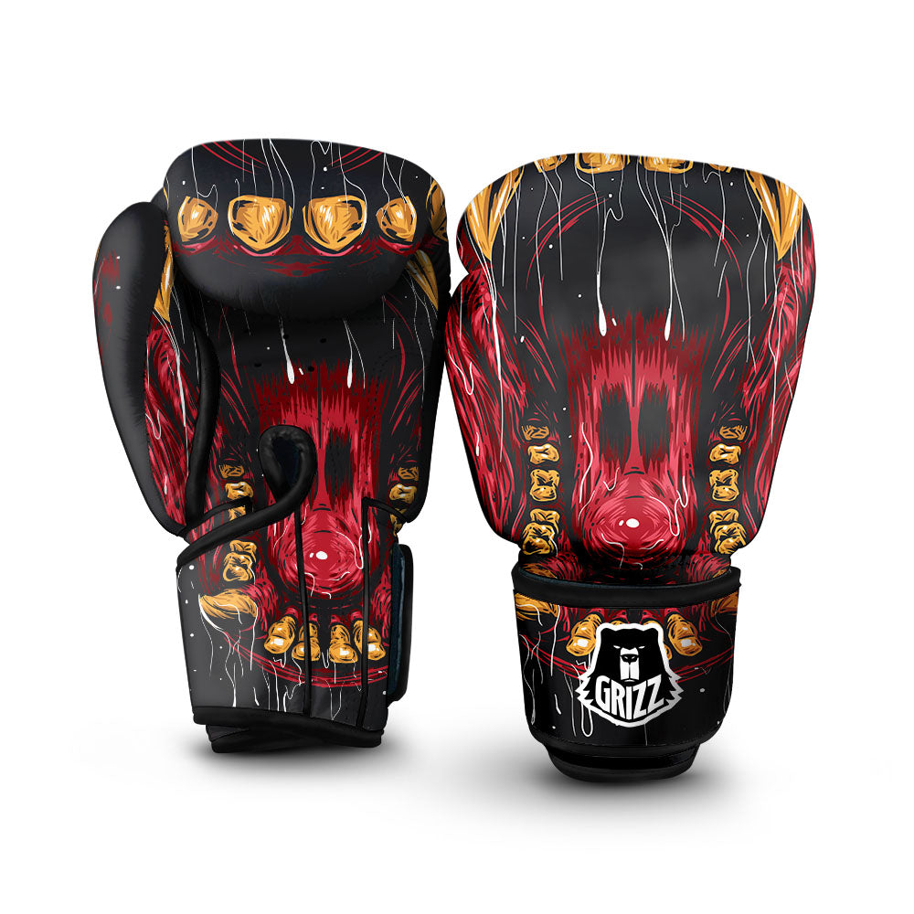 Beast Mouth Open Print Boxing Gloves-grizzshop