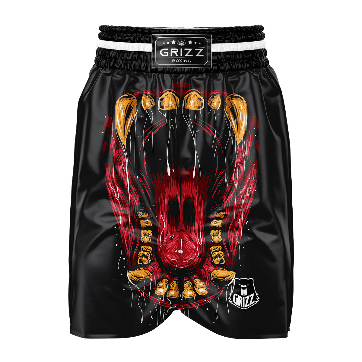 Beast Mouth Open Print Boxing Shorts-grizzshop