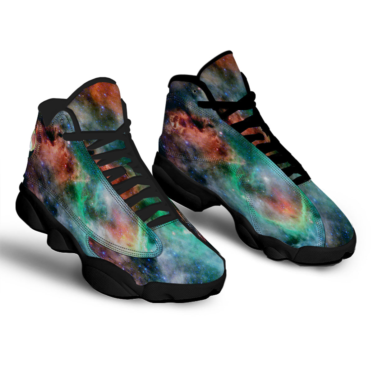 Beauty Of Outer Space Print Black Basketball Shoes-grizzshop