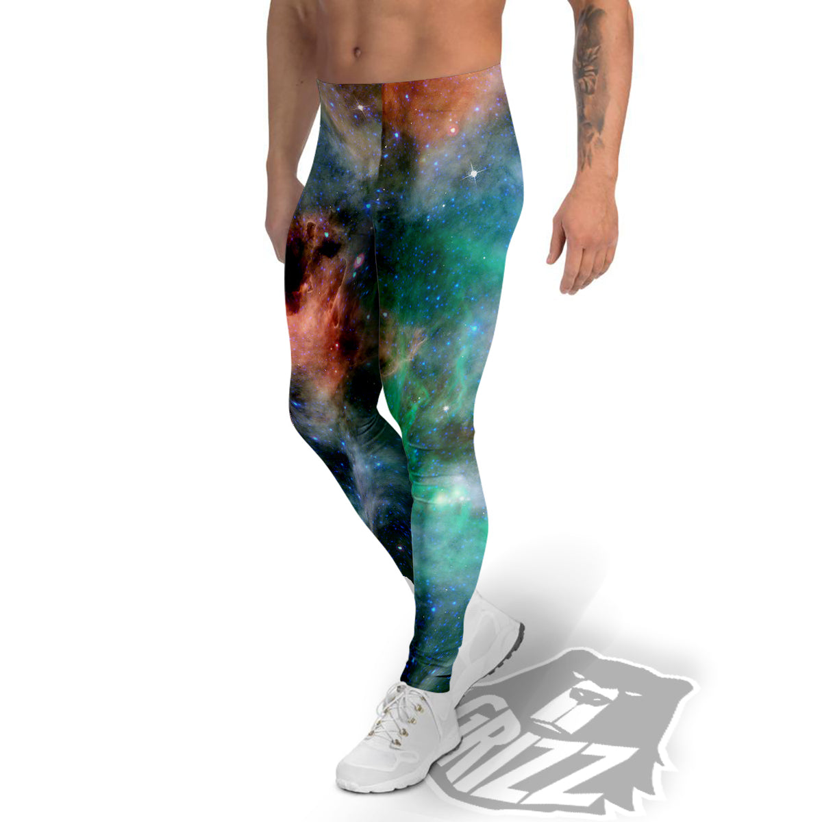 Beauty Of Outer Space Print Men's Leggings-grizzshop