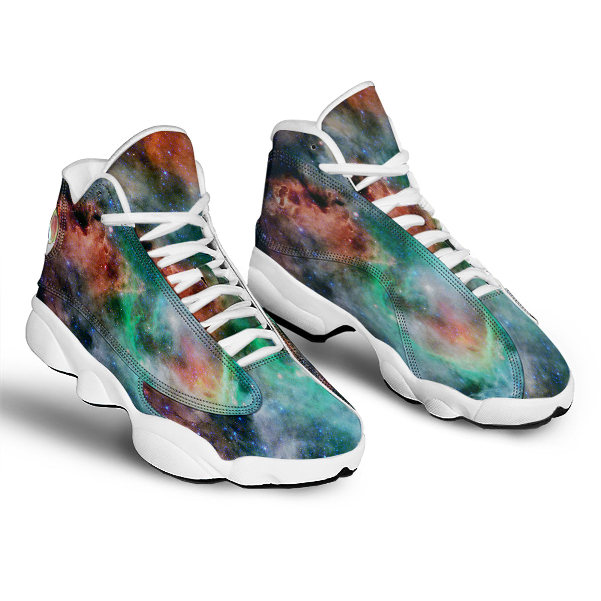 Beauty Of Outer Space Print White Basketball Shoes-grizzshop