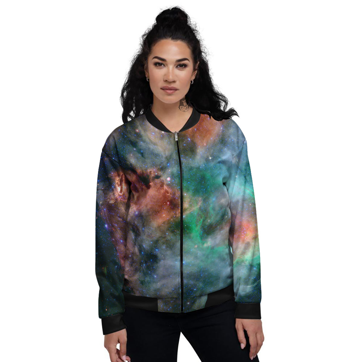 Beauty Of Outer Space Print Women's Bomber Jacket-grizzshop