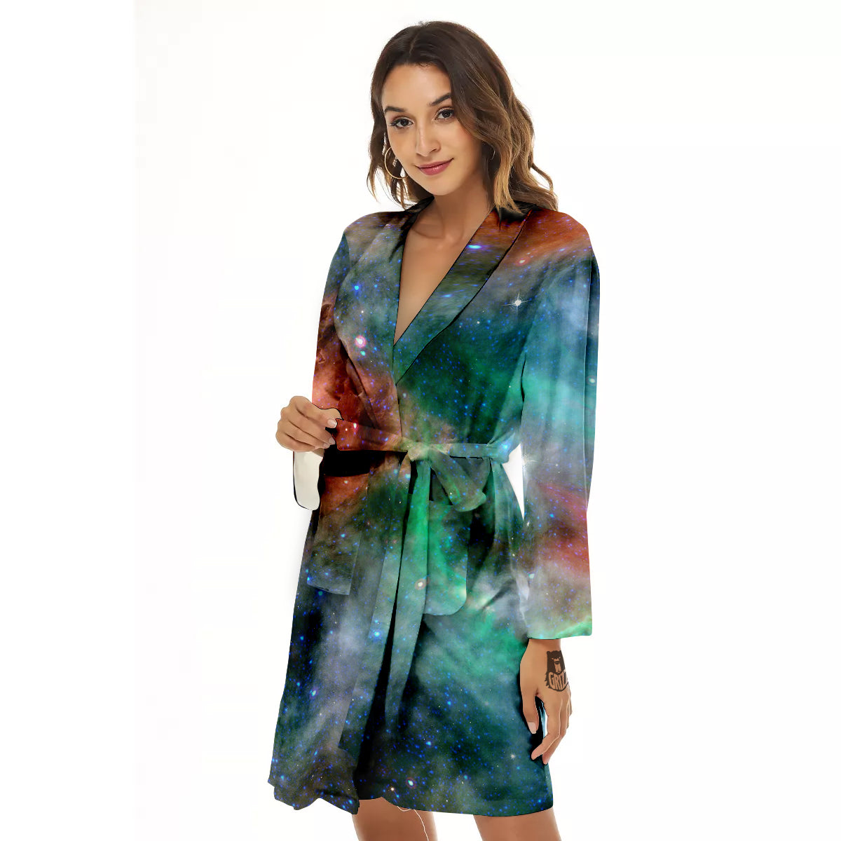 Beauty Of Outer Space Print Women's Robe-grizzshop