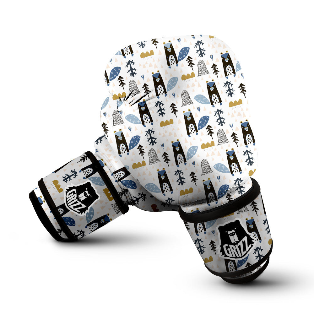 Beaver Cartoon Print Pattern Boxing Gloves-grizzshop