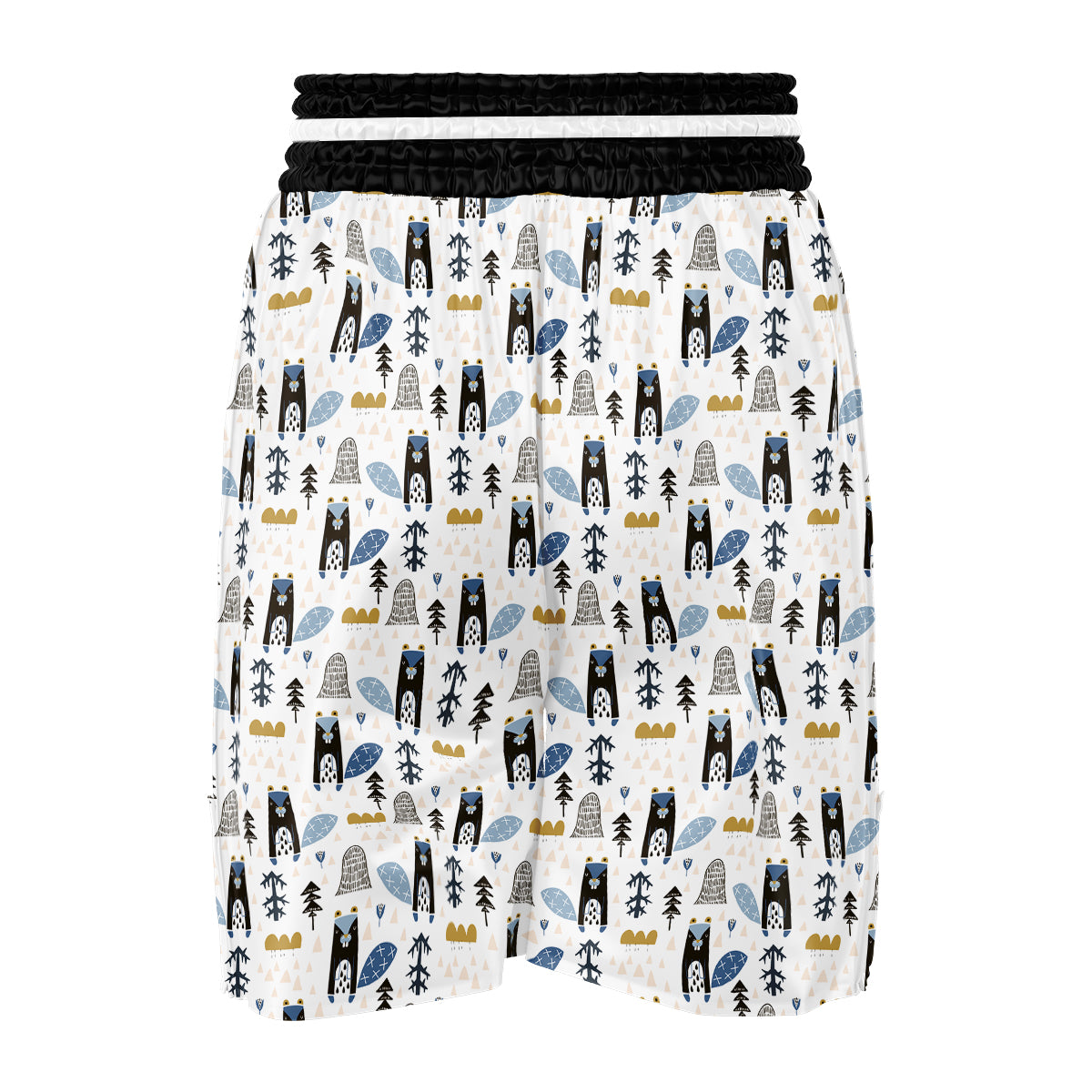 Beaver Cartoon Print Pattern Boxing Shorts-grizzshop