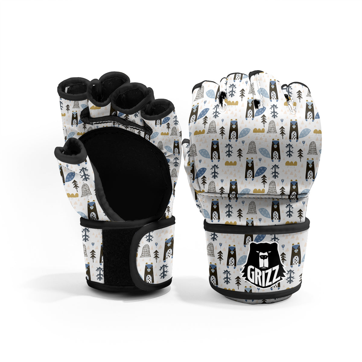 Beaver Cartoon Print Pattern MMA Gloves-grizzshop