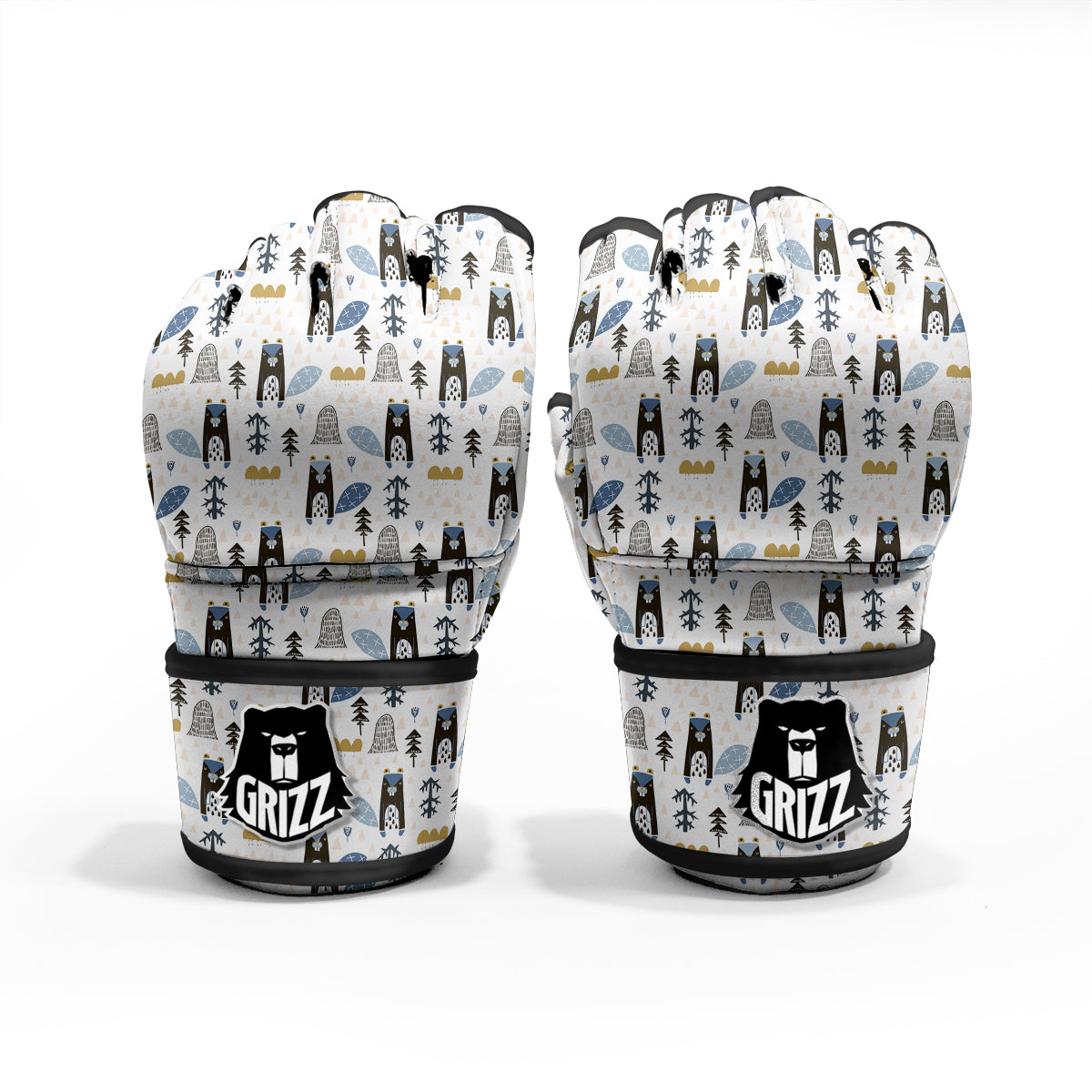 Beaver Cartoon Print Pattern MMA Gloves-grizzshop