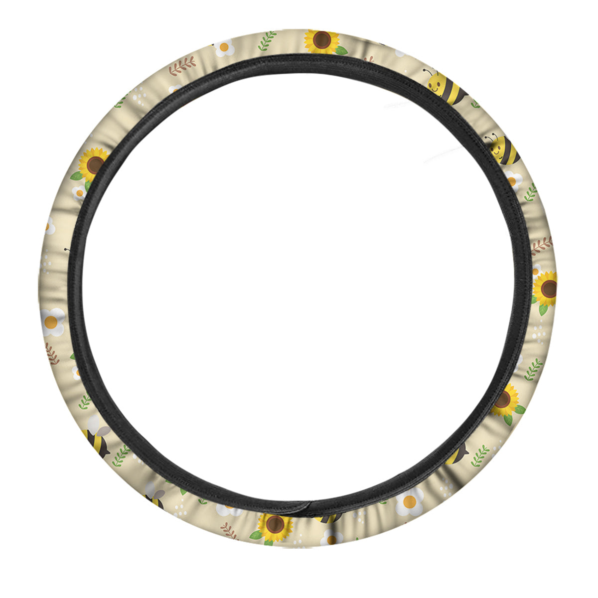 Bee Cute Cartoon Print Pattern Car Steering Wheel Cover-grizzshop