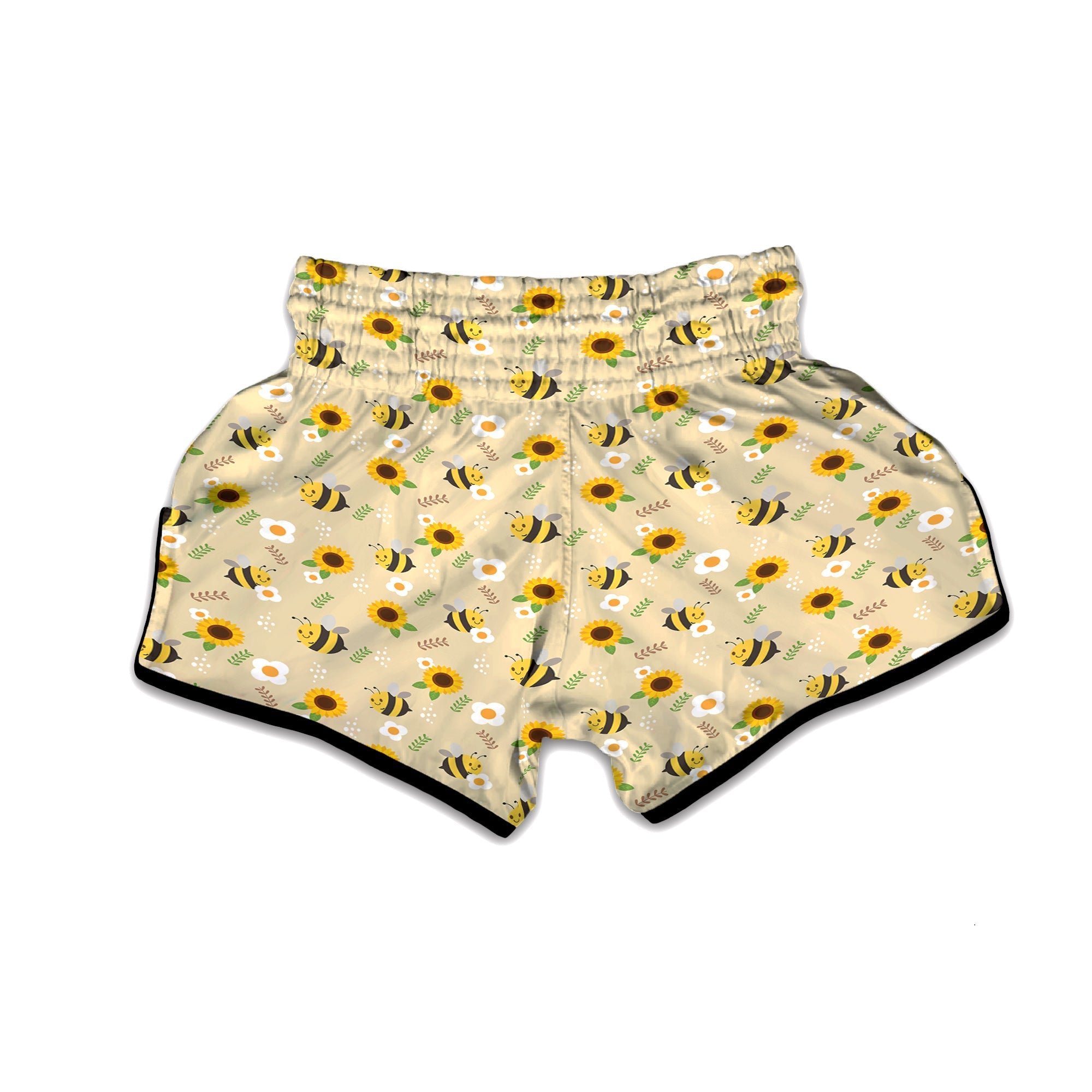 Bee Cute Cartoon Print Pattern Muay Thai Boxing Shorts-grizzshop