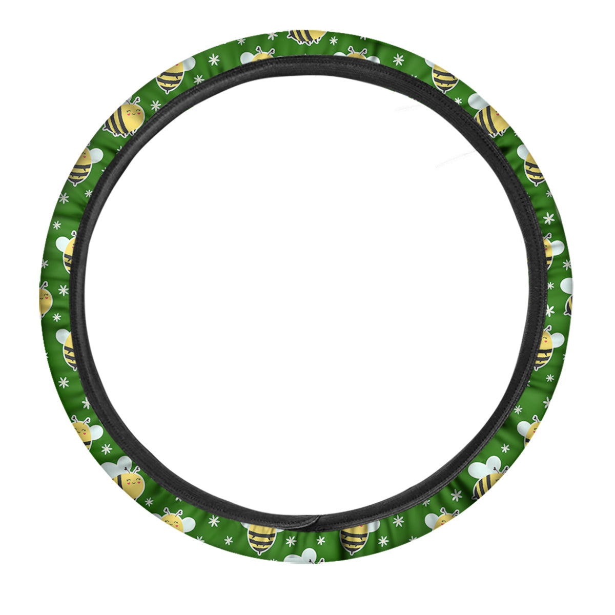 Bee Cute Honey Print Pattern Car Steering Wheel Cover-grizzshop