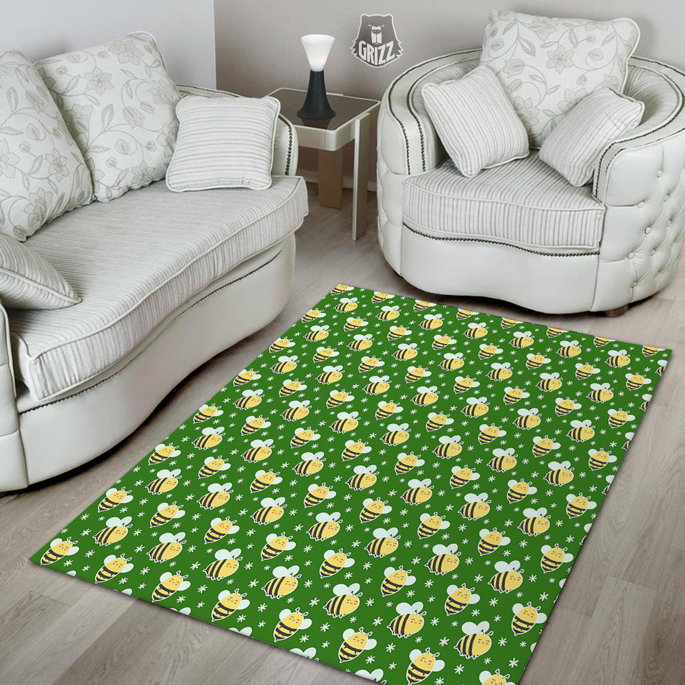 Bee Cute Honey Print Pattern Floor Mat-grizzshop