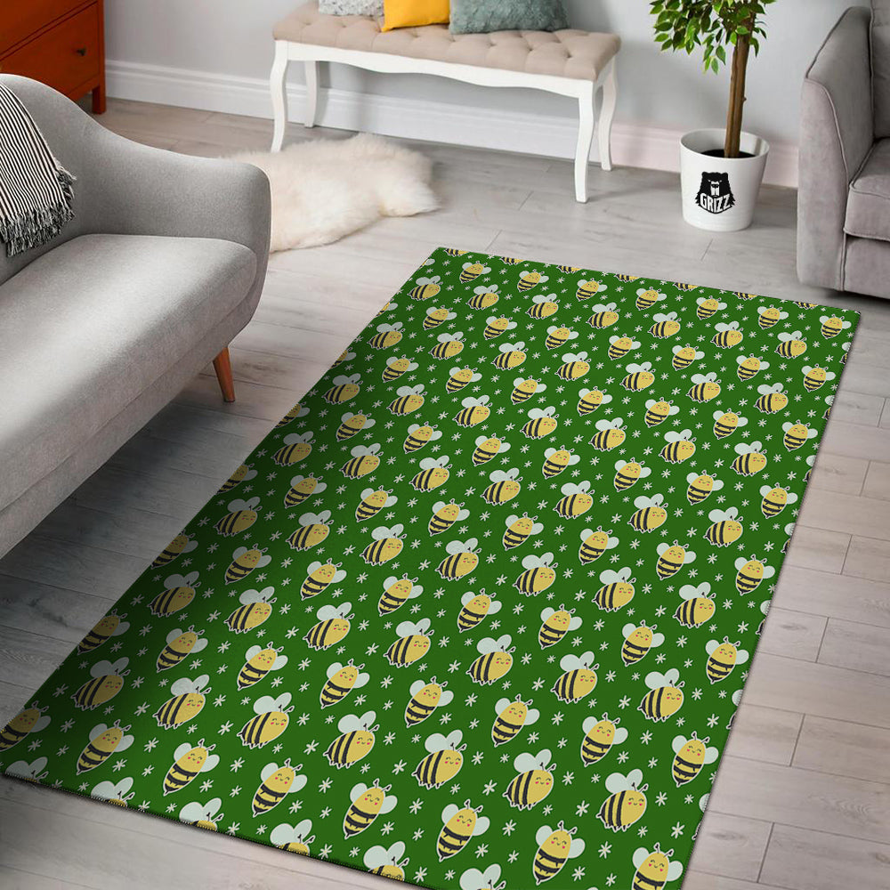 Bee Cute Honey Print Pattern Floor Mat-grizzshop