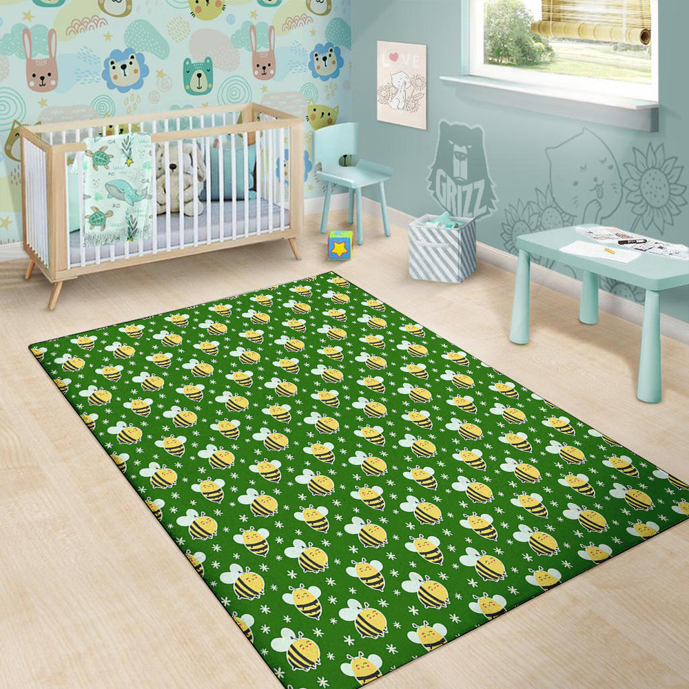 Bee Cute Honey Print Pattern Floor Mat-grizzshop
