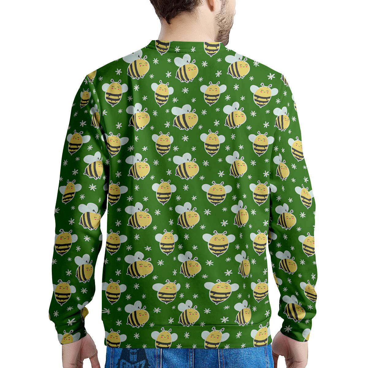 Bee Cute Honey Print Pattern Men's Sweatshirt-grizzshop