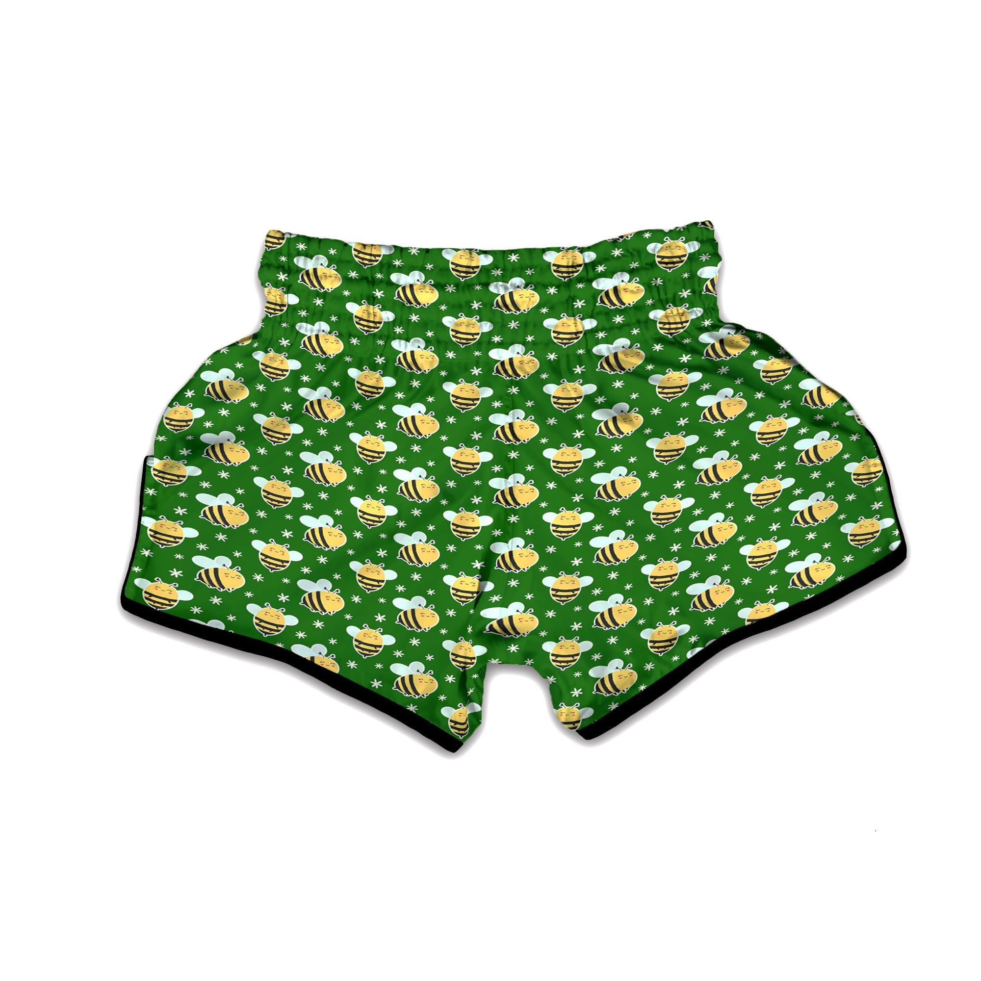 Bee Cute Honey Print Pattern Muay Thai Boxing Shorts-grizzshop