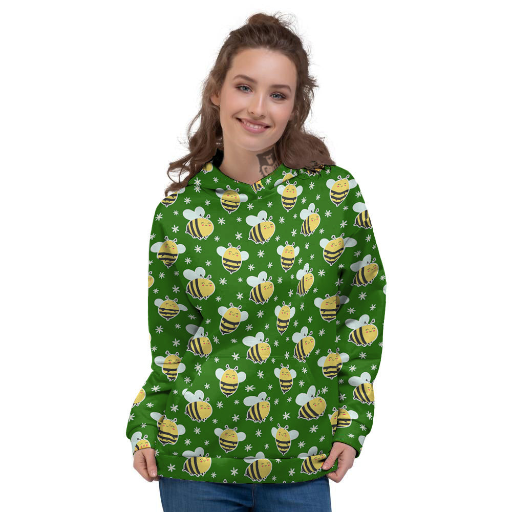 Bee Cute Honey Print Pattern Women's Hoodie-grizzshop