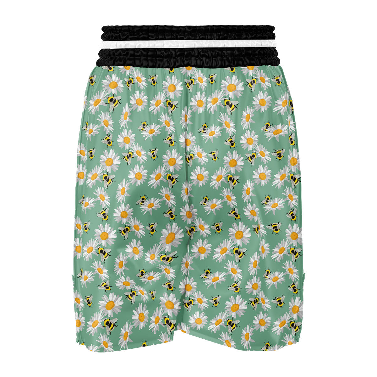 Bee Flower Print Pattern Boxing Shorts-grizzshop