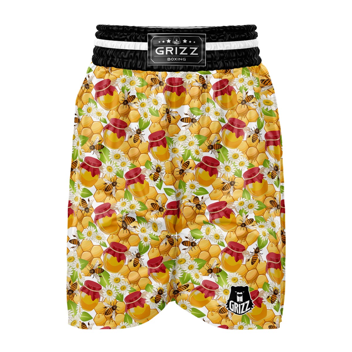 Bee Hive Sweet Honey Print Pattern Boxing Shorts-grizzshop