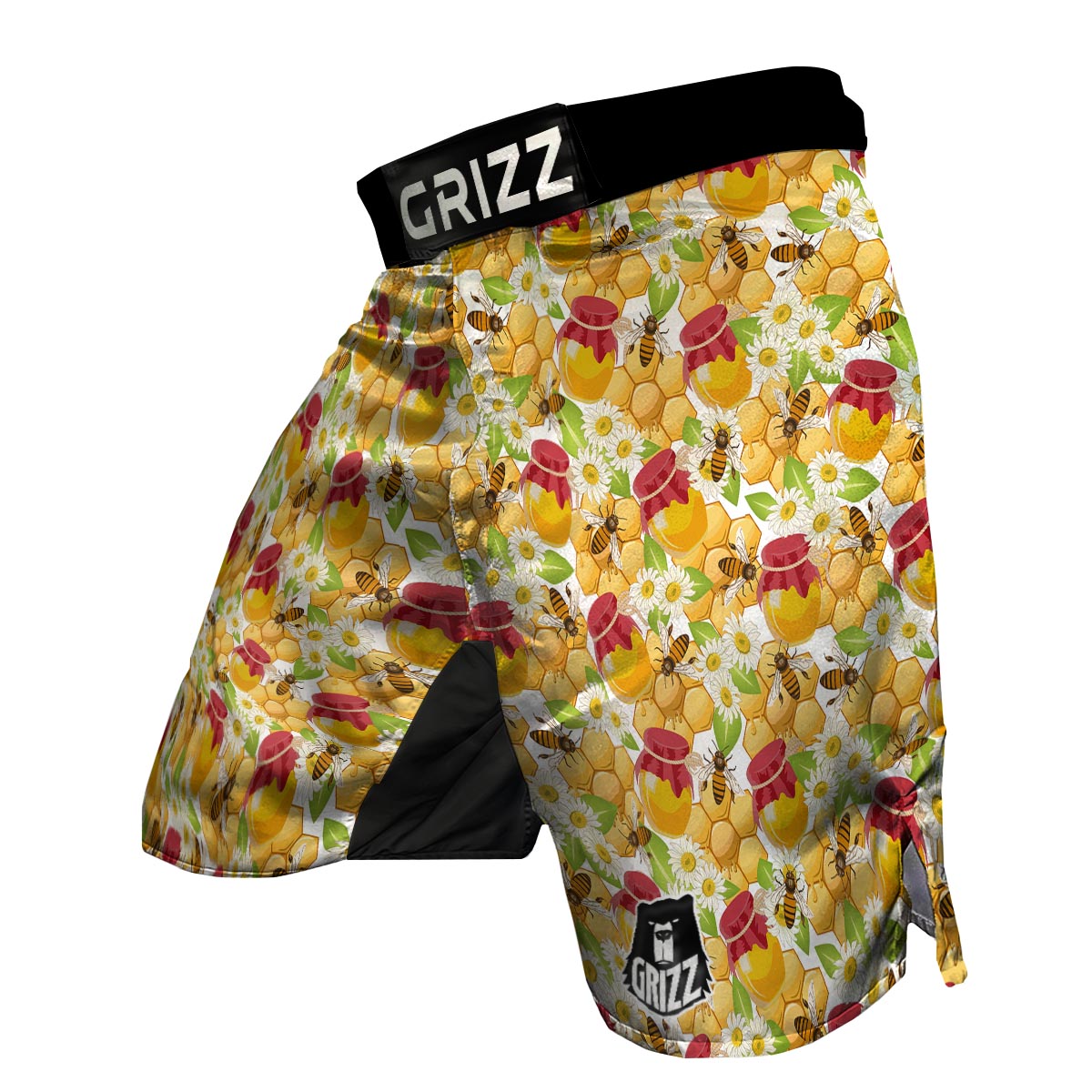 Bee Hive Sweet Honey Print Pattern MMA Shorts-grizzshop