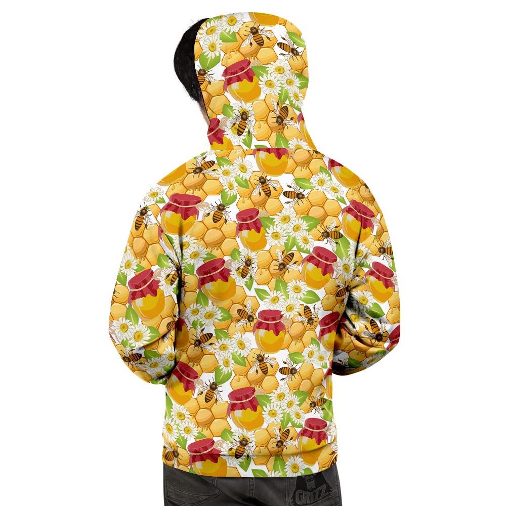 Bee Hive Sweet Honey Print Pattern Men's Hoodie-grizzshop