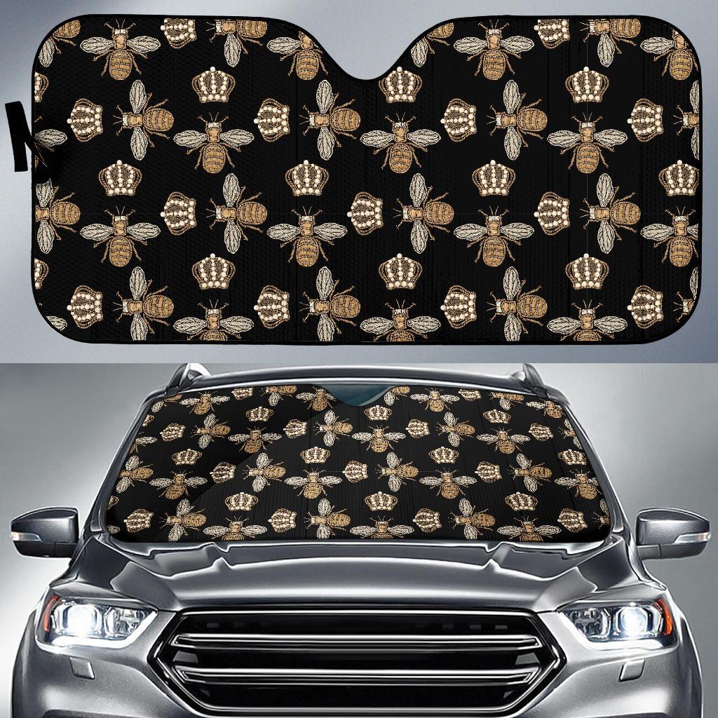 Bee Honey Gifts Pattern Print Car Sun Shade-grizzshop