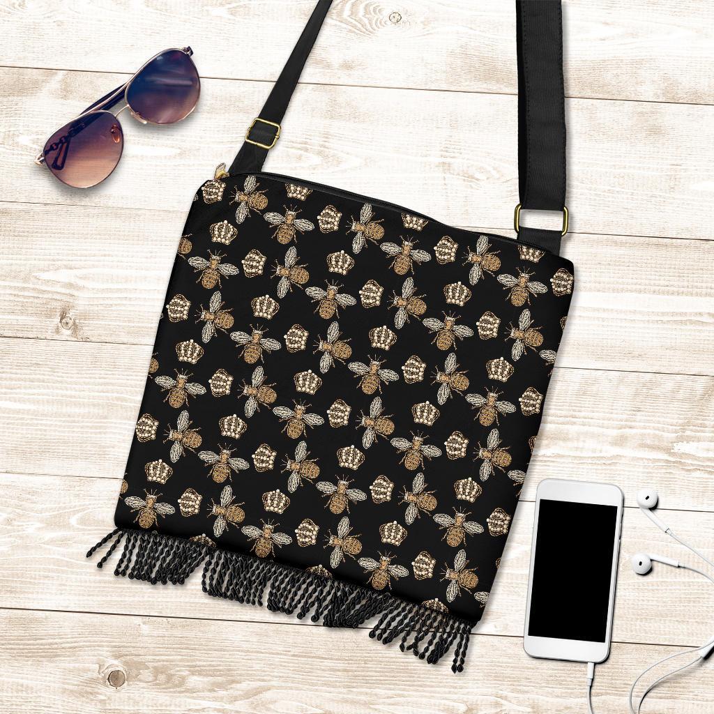 Bee Honey Gifts Pattern Print Crossbody Bags-grizzshop