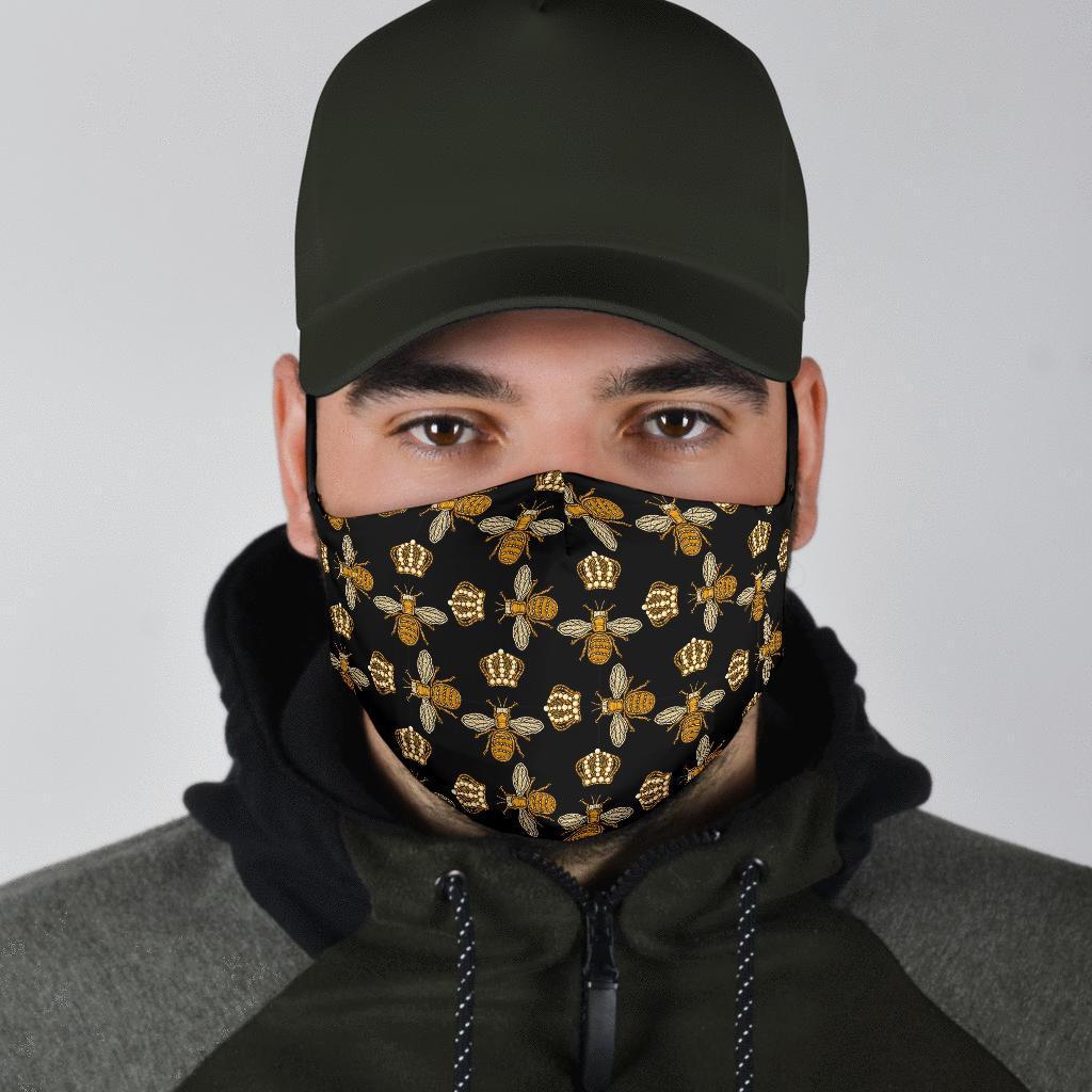 Bee Honey Gifts Pattern Print Face Mask-grizzshop