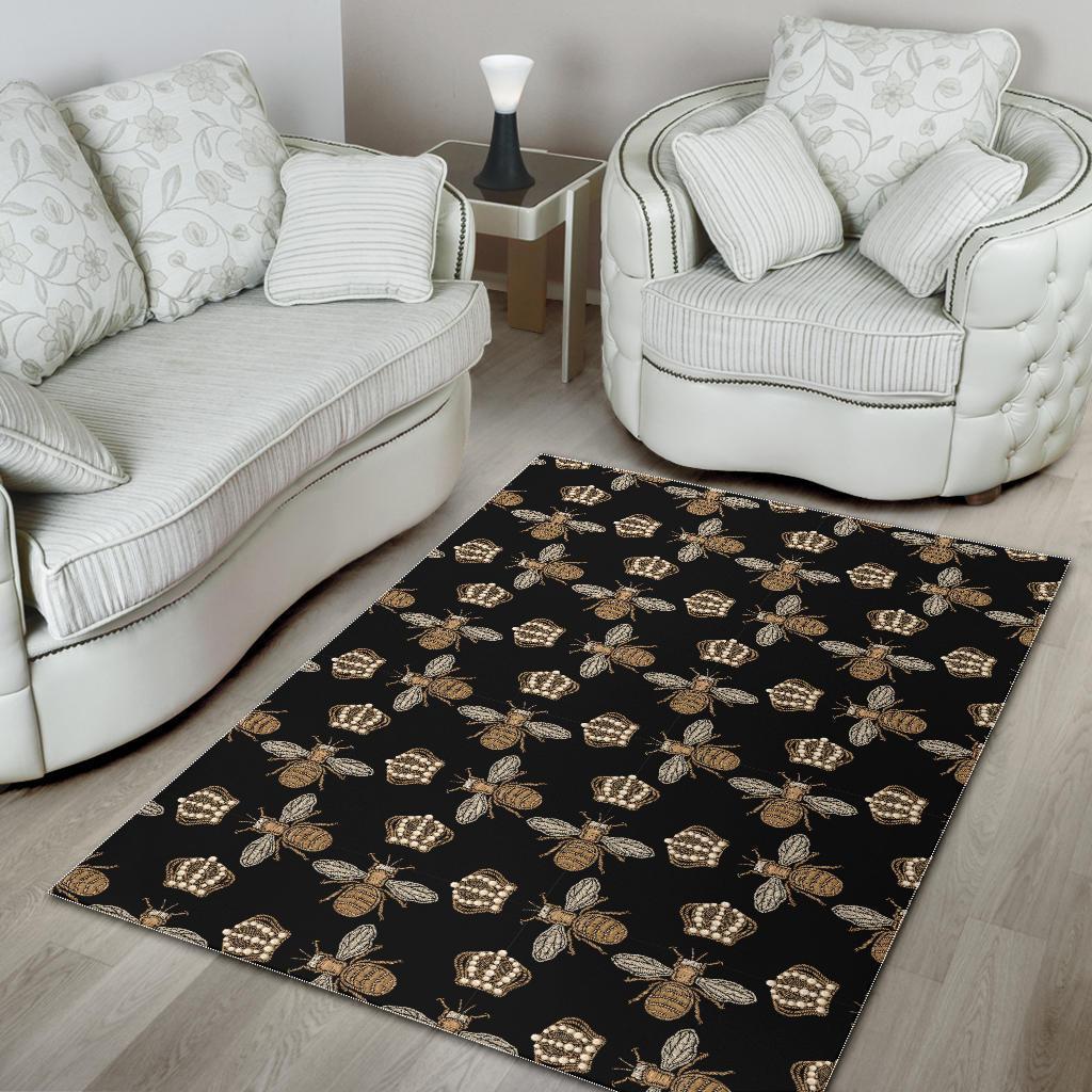 Bee Honey Gifts Pattern Print Floor Mat-grizzshop