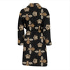 Bee Honey Gifts Pattern Print Men Long Robe-grizzshop