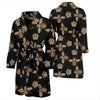 Bee Honey Gifts Pattern Print Men Long Robe-grizzshop