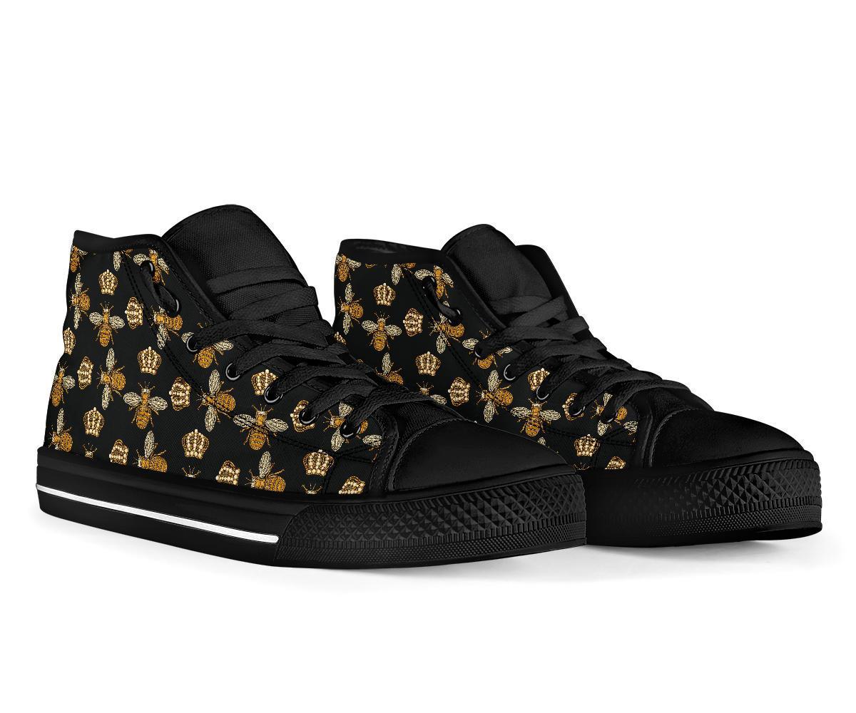 Bee Honey Gifts Pattern Print Men Women's High Top Shoes-grizzshop