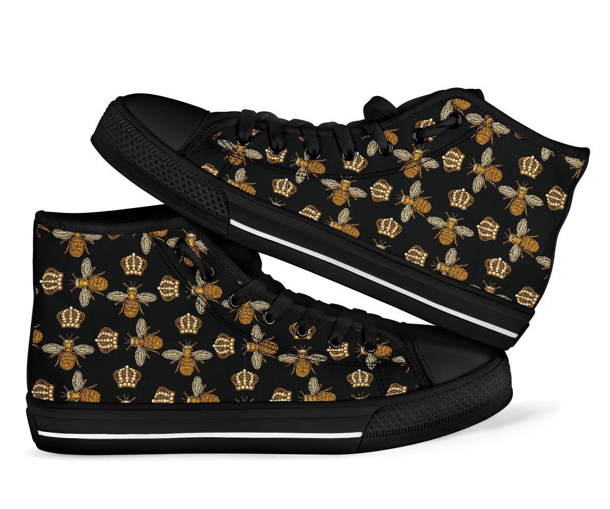 Bee Honey Gifts Pattern Print Men Women's High Top Shoes-grizzshop