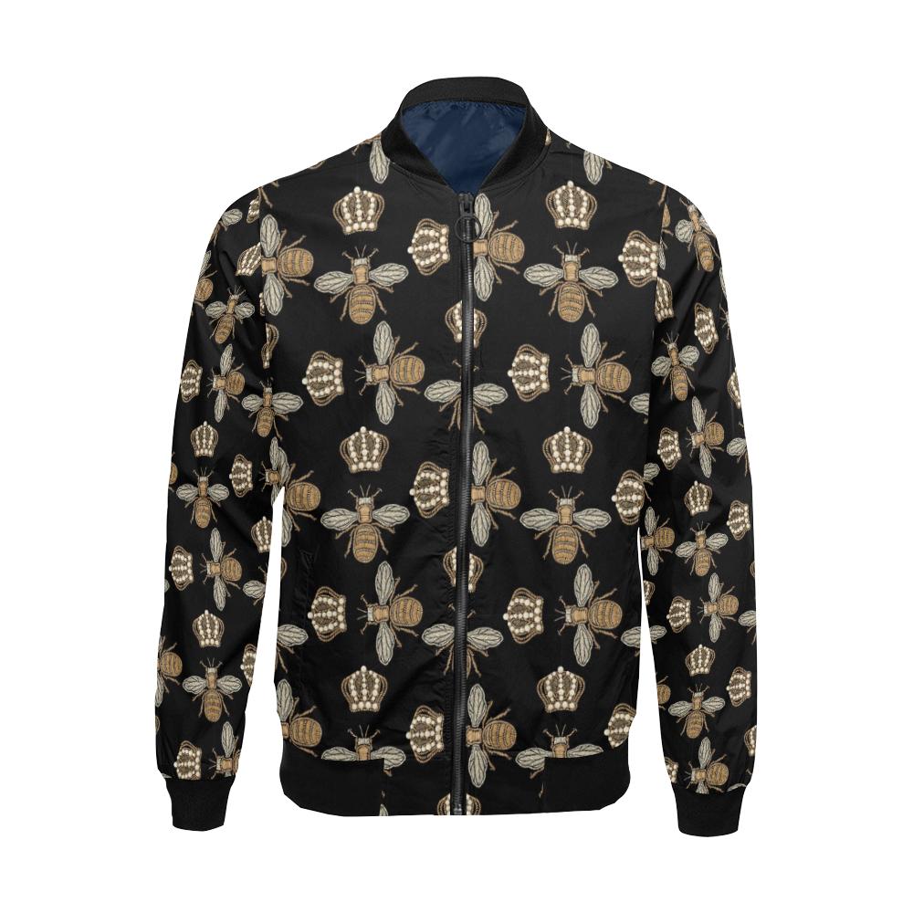 Bee Honey Gifts Pattern Print Men's Bomber Jacket-grizzshop