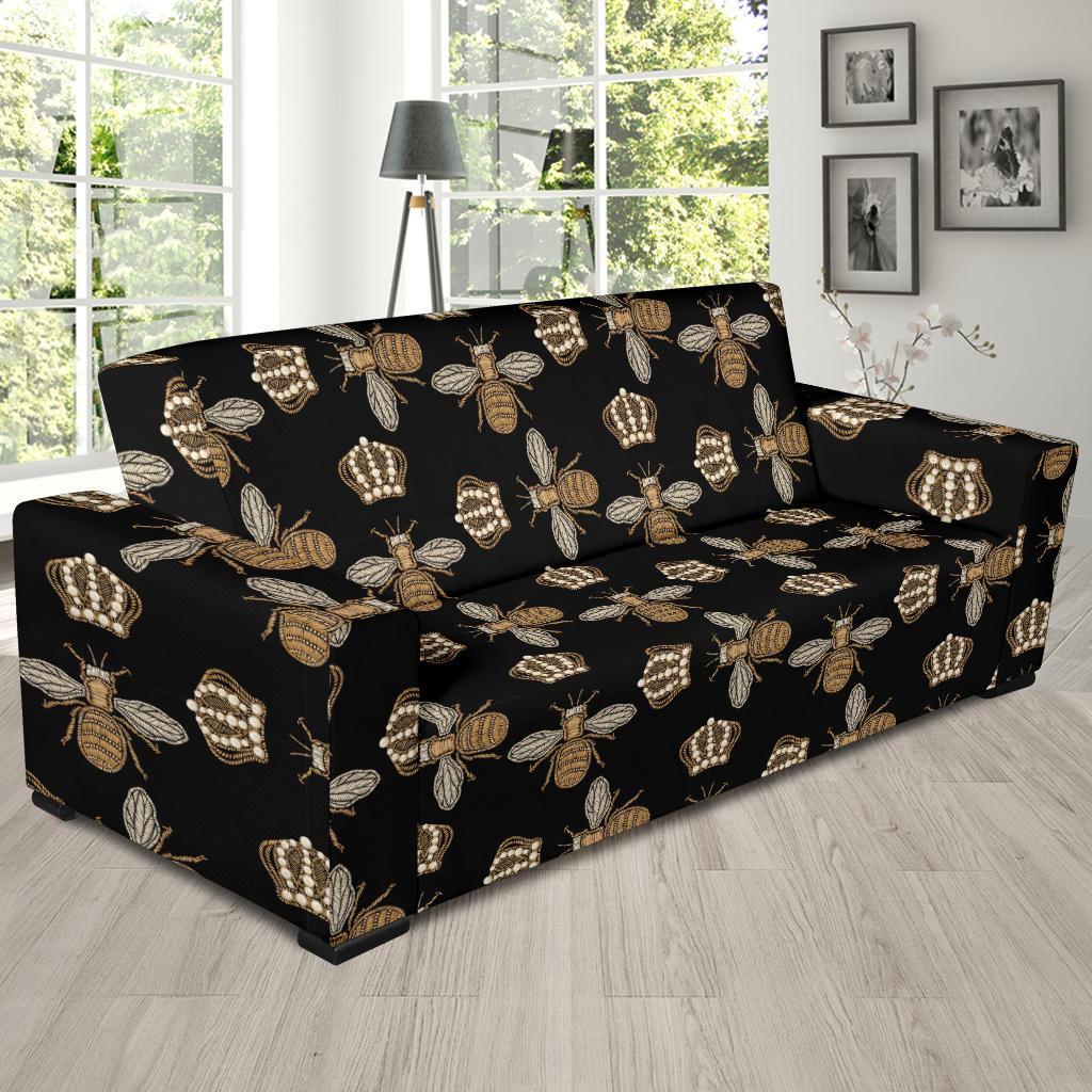 Bee Honey Gifts Pattern Print Sofa Covers-grizzshop