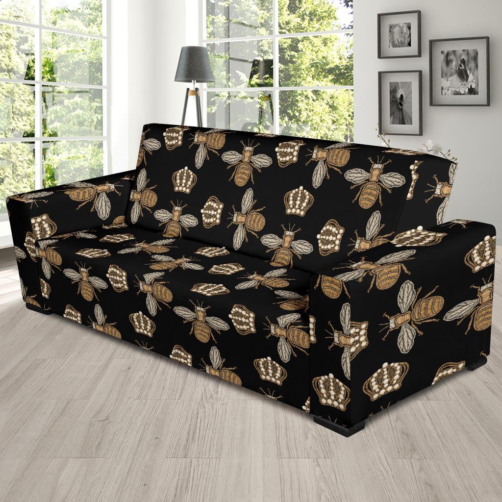 Bee Honey Gifts Pattern Print Sofa Covers-grizzshop