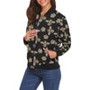 Bee Honey Gifts Pattern Print Women Casual Bomber Jacket-grizzshop
