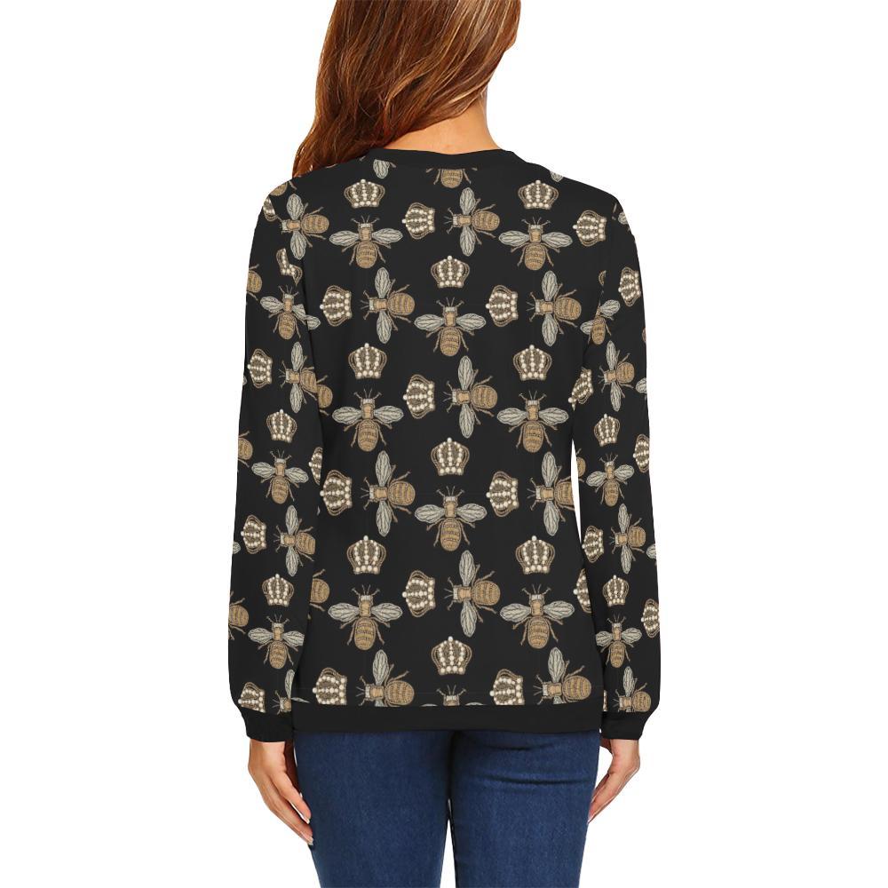 Bee Honey Gifts Pattern Print Women Crewneck Sweatshirt-grizzshop