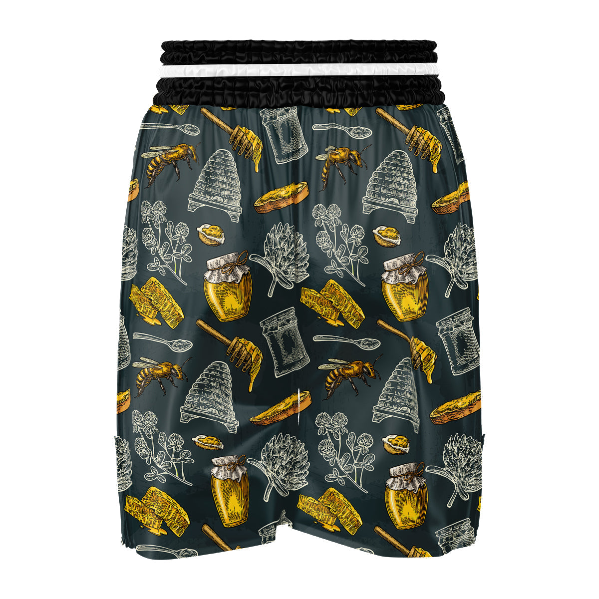 Bee Honey Vintage Print Pattern Boxing Shorts-grizzshop